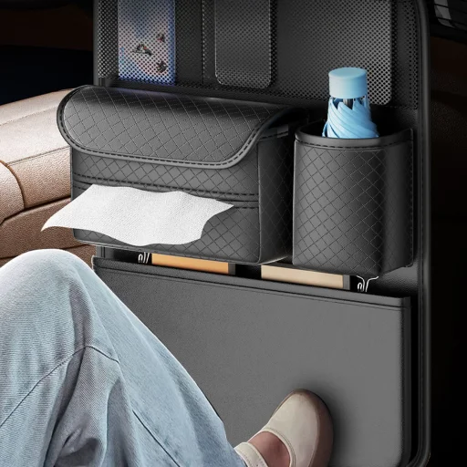 Első ülésekhez való autós szervező rekeszekkel D03 fekete - 6