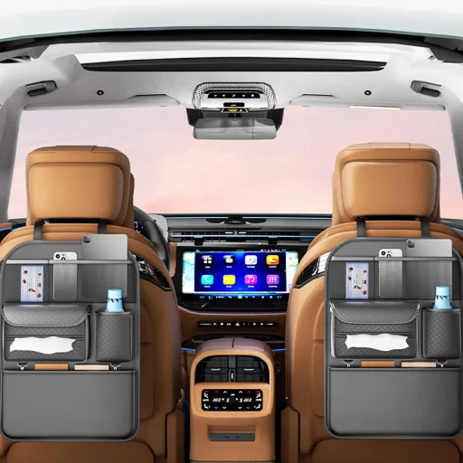 Első ülésekhez való autós szervező rekeszekkel D03 fekete - 8