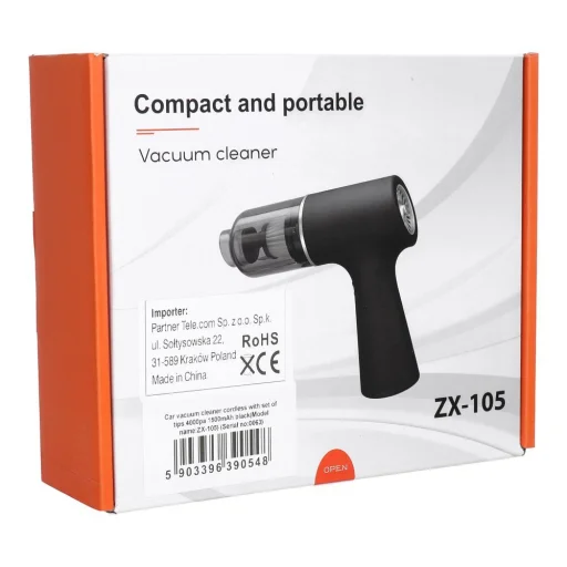 Autós porszívó vezeték nélküli, fej készlettel 4000Pa 1500 mAh fekete - 7