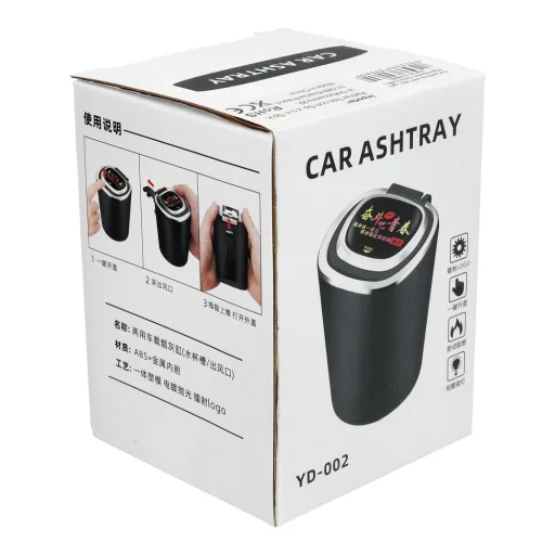 Autós hamutartó LED világítással fekete - 5