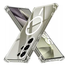  Samsung Galaxy S24 Ultra Átlátszó Techsuit Ütésálló Átlátszó Szilikon MagSafe tok