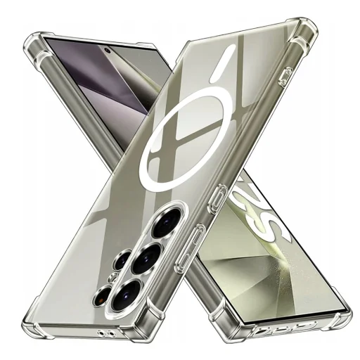  Samsung Galaxy S24 Ultra Átlátszó Techsuit Ütésálló Átlátszó Szilikon MagSafe tok - 1