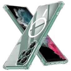  Techsuit - Ütésálló Átlátszó Szilikon MagSafe - Samsung Galaxy S22 Ultra 5G - Átlátszó tok