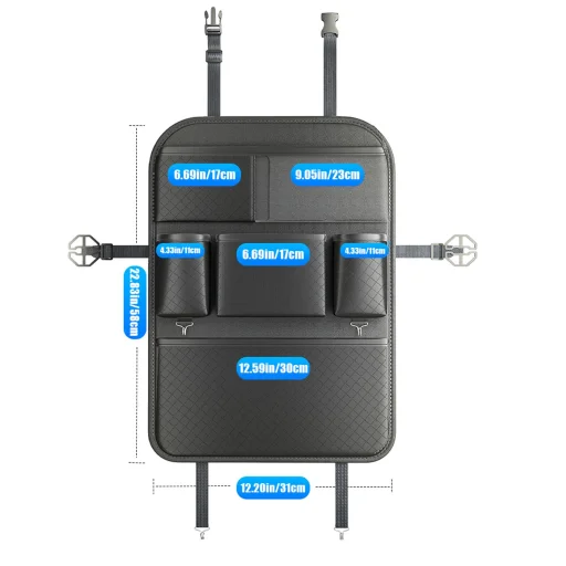 Autós ülésrendező első ülésekhez rekeszekkel NAPPA fekete - 7