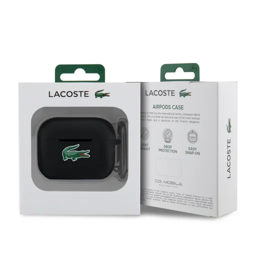  Apple AirPods Pro 2 Lacoste Liquid Silicon Croc Logo tok Fekete - 5