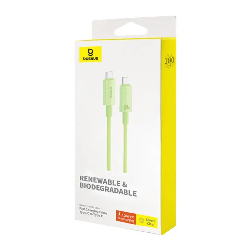 Baseus Habitat sorozatú gyorstöltő kábel USB-C - USB-C, 100W, 1m (zöld) - 8