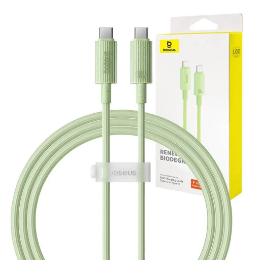 Baseus Habitat sorozatú gyorstöltő kábel USB-C - USB-C, 100W, 1m (zöld) - 1