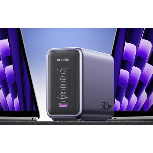 UGREEN CD333 Nexode 300W 5-Port PD GaN Töltő Szürke - 5