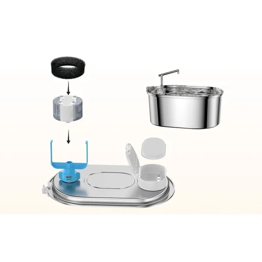 Rojeco 3,2L/2L Rozsdamentes Acél Macska Ivókút Szűrők 8 darab - 4