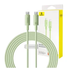 Baseus Habitat Series gyorstöltő kábel USB-C - USB-C, 100W, 2m (zöld)