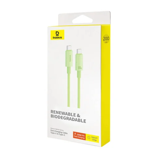 Baseus Habitat Series gyorstöltő kábel USB-C - USB-C, 100W, 2m (zöld) - 8