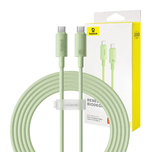 Baseus Habitat Series gyorstöltő kábel USB-C - USB-C, 100W, 2m (zöld) - 1