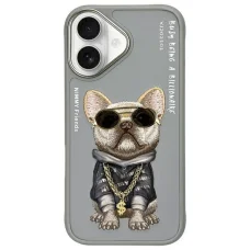 NIMMY tok GLASSES COOL DOG iPhone 16-hoz szürke tok