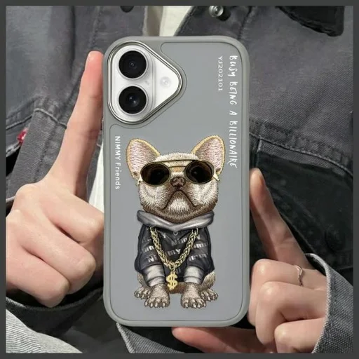 NIMMY tok GLASSES COOL DOG iPhone 16-hoz szürke tok - 10