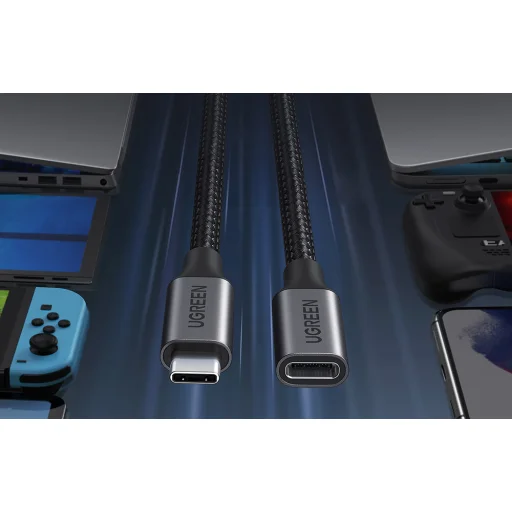 Ugreen USB 3.2 Hosszabbító Kábel US372 USB-C férfi - USB-C női Gen 2 1m (fekete) - 3