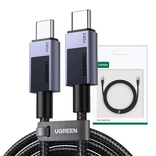 Ugreen USB-C - USB-C PD Gyors Töltőkábel L513 (Űrszürke) 2m - 2