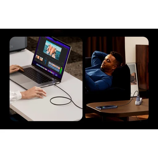 Ugreen USB-C - USB-C PD Gyors Töltőkábel L513 (Űrszürke) 2m - 4