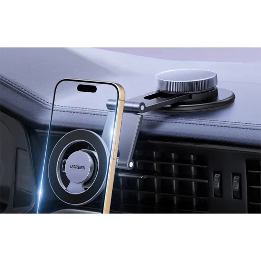 UGREEN LP865 mágneses autós telefontartó műszerfalra (fekete) - 3