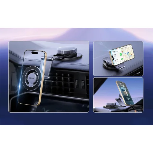 UGREEN LP865 mágneses autós telefontartó műszerfalra (fekete) - 5