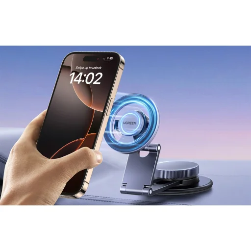 UGREEN LP865 mágneses autós telefontartó műszerfalra (fekete) - 7