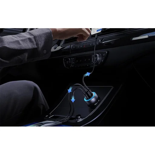 Autós töltő UGREEN, EC307, USB + 2X USB-C, 30W (fekete) - 4