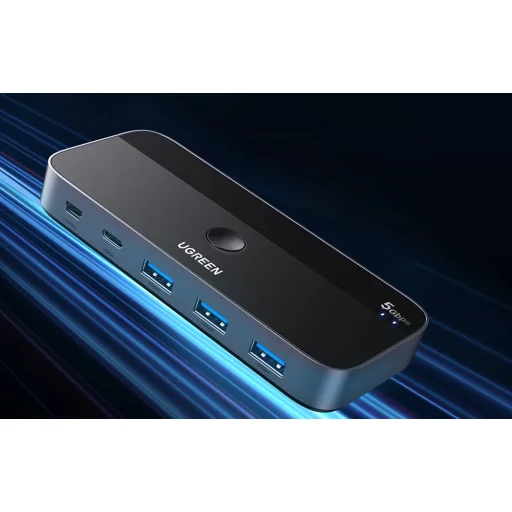 Ugreen USB 3.0 Megosztó Kapcsoló CM687 2 Be 4 Ki - 3