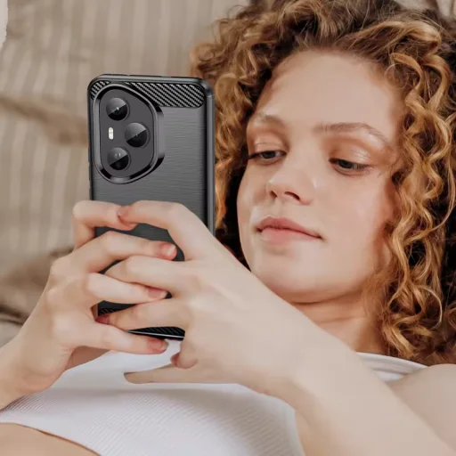  Honor 400 Pro Fekete Techsuit Szén-szilikon tok - 4