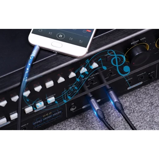 Audio kábel 3,5mm apa - 2x jack 6,35mm apa Vention BARHK 8m - 6