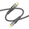 HOCO Type-C USB kábel Lightning PD 27W U121 1,2 m fekete átlátszó thumbnail