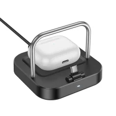 HOCO asztali töltő 2 az 1-ben Type C + vezeték nélküli töltés 5W PD QC 3A 30W CQ16B fekete