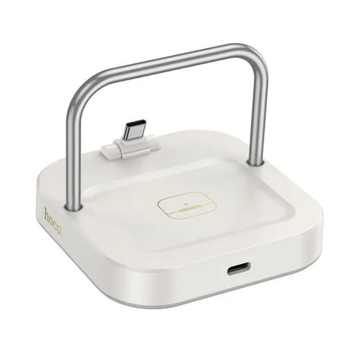 HOCO asztali töltő 2 az 1-ben Type C + vezeték nélküli töltés 5W PD QC 3A 30W CQ16B tejfehér - 1