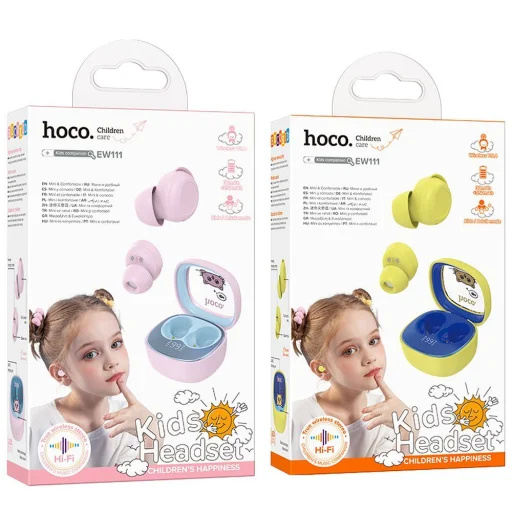HOCO vezeték nélküli fülhallgató bluetooth TWS gyerekeknek EW111 sárga - 5