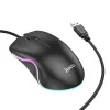HOCO vezetékes számítógépes egér USB A 1000 DPI villogó GM19 fekete thumbnail