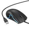 HOCO vezetékes számítógépes egér USB A 1000 DPI villogó GM19 fekete thumbnail