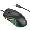 HOCO vezetékes számítógépes egér USB A 1000 DPI villogó GM19 fekete thumbnail