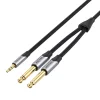 3,5 mm-es férfi - 2x 6,35 mm-es férfi audiokábel Vention BARHL 10m - 3