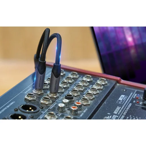 3,5 mm-es férfi - 2x 6,35 mm-es férfi audiokábel Vention BARHL 10m - 7