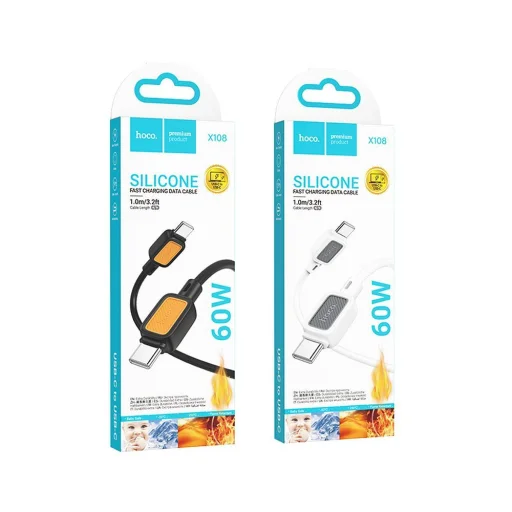HOCO kábel Type-C - Type-C 3A 60W X108 1 m fekete - 6