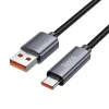 USB A - USB C kábel Hoco 5A kijelzővel 1 m fekete thumbnail