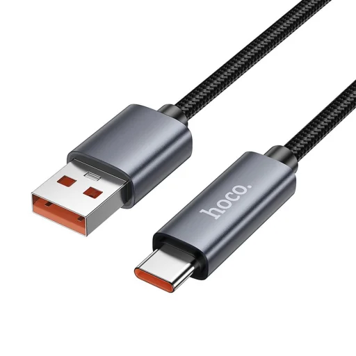 USB A - USB C kábel Hoco 5A kijelzővel 1 m fekete - 4