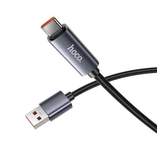 USB A - USB C kábel Hoco 5A kijelzővel 1 m fekete - 5