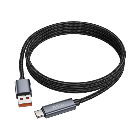 USB A - USB C kábel Hoco 5A kijelzővel 1 m fekete - 6