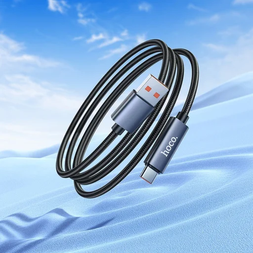 USB A - USB C kábel Hoco 5A kijelzővel 1 m fekete - 7