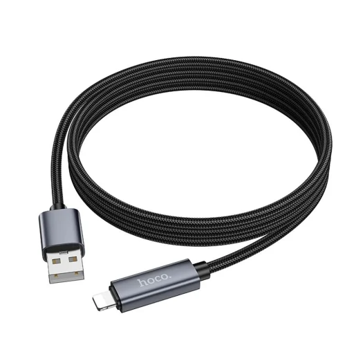 Hoco 2,4A kijelzős USB-A - Lightning kábel 1 m fekete - 5