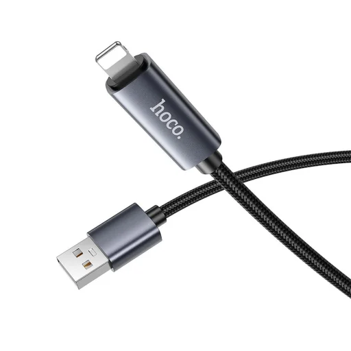 Hoco 2,4A kijelzős USB-A - Lightning kábel 1 m fekete - 8