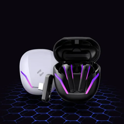 Havit - Vezeték nélküli fülhallgató (TW970) - Játékhoz, dongle-lel, Bluetooth 5.3, RGB, Type-C, 400mAh - Fehér - 7