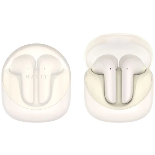 Havit Vezeték nélküli fülhallgató Modern Buds (TW947) - Játékra, Mikrofonnal, Bluetooth 5.3, TWS, ENC, USB-C, 400mAh - Bézs - 1