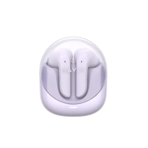 Havit - Vezeték nélküli fülhallgató Modern Buds (TW974) - játékhoz, mikrofonnal, Bluetooth 5.3, TWS, ENC, USB-C, 400mAh - Lila - 6