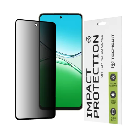  Techsuit - 111D Adatvédelem Teljes Ragasztás - Oppo A5 Pro 4G / A5 Pro 5G - Fekete üvegfólia - 1