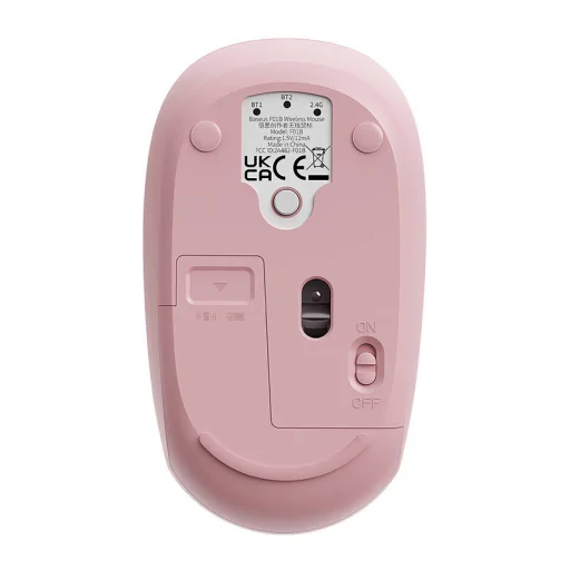 Baseus F01B vezeték nélküli egér, Tri-mode 2.4G BT 5.0 1600 DPI (rózsaszín) - 3